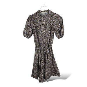 Boden Ditsy Blue Pink Green Paisley Floral Tiered Shirtdress with Puff-sleeves 8